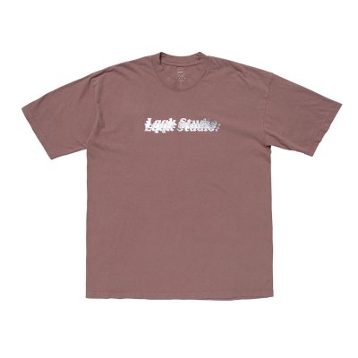 画像1: LQQK STUDIO (STACKED LOGO IRIDESCENT TEE) MAUVE -30% OFF-