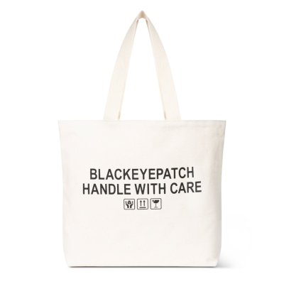 画像2: BLACK EYE PATCH (HWC LABEL TOTE BAG LARGE) WHITE