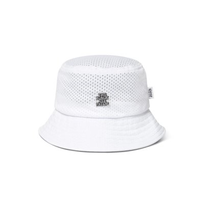 画像1: BLACK EYE PATCH (SMALL OG LABEL MESH BUCKET HAT) WHITE