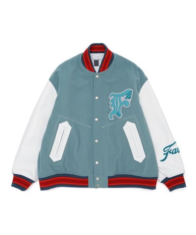 画像1: FACETASM (PATCHED STADIUM JACKET) SMOKE BLUE