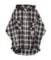 画像1: Maison MIHARA YASUHIRO (HOOD COMBINED CHECK SHIRTS) BLACK (1)