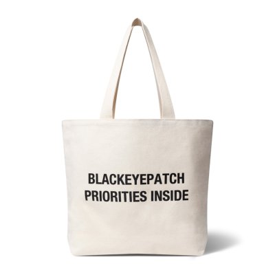 画像2: BLACK EYE PATCH (PRIORITY LABEL BIG TOTE) WHITE