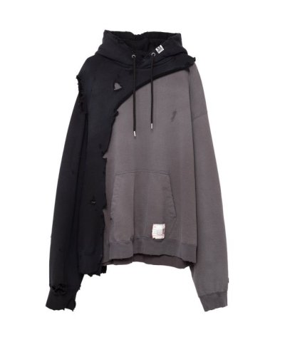 画像1: Maison MIHARA YASUHIRO (LAYARED HOODIE) BLACK