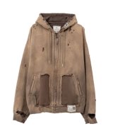 Maison MIHARA YASUHIRO (SUN FADED LIKE ZIP UP HOODIE) BROWN