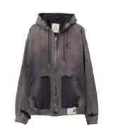 Maison MIHARA YASUHIRO (SUN FADED LIKE ZIP UP HOODIE) BLACK