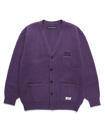 画像1: WACKO MARIA (CLASSIC CARDIGAN TYPE-2) PURPLE