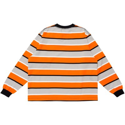 画像2: LQQK STUDIO (L/S RUGBY WEIGT BORDER TEEBOX LOGO) ORANGE