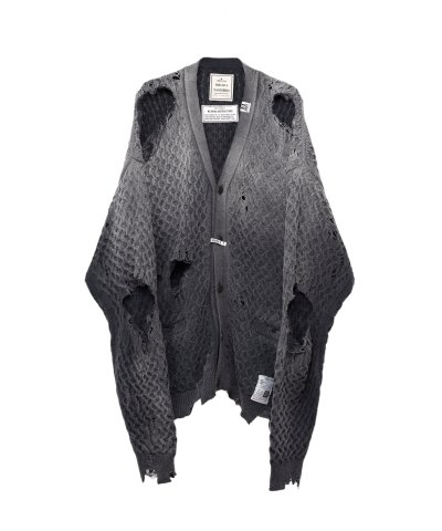 画像1: Maison MIHARA YASUHIRO (Sun Faded Like Knit Cardigan) BLACK