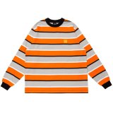 LQQK STUDIO (L/S RUGBY WEIGT BORDER TEEBOX LOGO) ORANGE