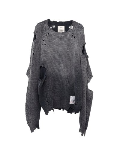 画像1: Maison MIHARA YASUHIRO (Sun Faded Like Knit Sweater) BLACK