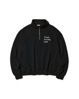 Chaos Fishing Club (LOGO HALF ZIP SWEAT SHIRT) BLACK