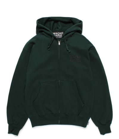 画像1: WACKO MARIA (HEAVY WEIGHT FULL ZIP HOODED SWEAT SHIRT TYPE-2) GREEN