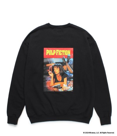 画像1: WACKO MARIA (PULP FICTION CREW NECK SWEAT SHIRT TYPE-5) BLACK