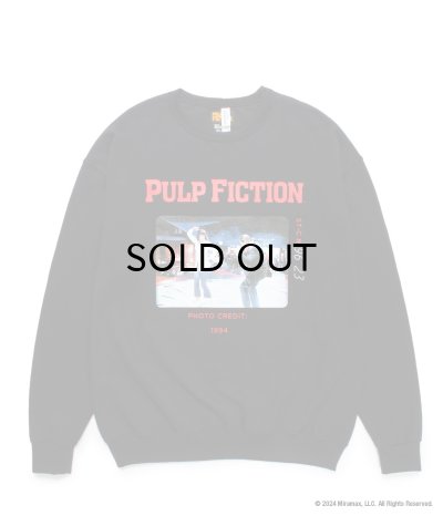 画像1: WACKO MARIA (PULP FICTION CREW NECK SWEAT SHIRT TYPE-4) BLACK