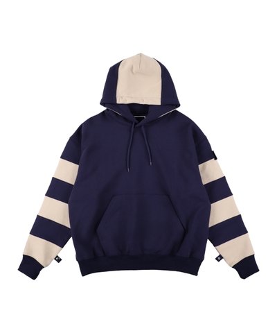 画像1: PHINGERIN (BORDER PATCH HOODIE) NAVY