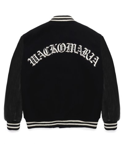 画像2: WACKO MARIA (LEATHER VARSITY JACKET -B- TYPE-2) BLACK