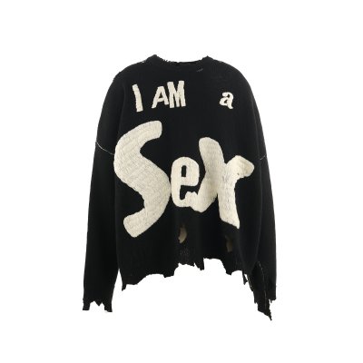 画像1: SAINT Mxxxxxx (SEX PISTOLS_I AM A CREW KNIT) BLACK