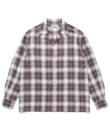 WACKO MARIA (OMBRE CHECK OPEN COLLAR SHIRT L/S TYPE-2) WHITE