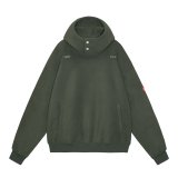 C.E (NECK SNAP FLEECE HOODY) GREEN