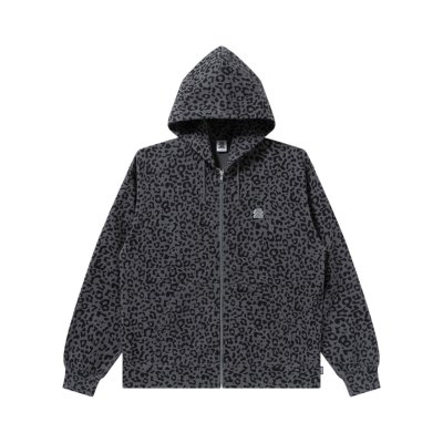 画像1: BLACK EYE PATCH (SMALL OG LEOPARD ZIP HOODIE) CHARCOAL