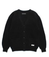 WACKO MARIA (WAFFLE KNIT CARDIGAN) BLACK