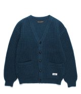 WACKO MARIA (WAFFLE KNIT CARDIGAN) BLUE