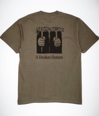 画像1: FUCKING AWESOME (A Broken System Short Sleeve Tee) OLIVE