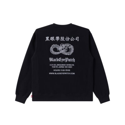 画像1: BLACK EYE PATCH (CHINATOWN STORE CREW SWEAT) BLACK