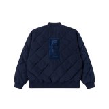 BLACK EYE PATCH (HWC LABEL EMBROIDERED QUILTED JACKET) NAVY