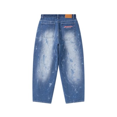 画像2: BLACK EYE PATCH (BEEZ-EYE-P SPLATTERED EXTRA BAGGY JEANS) INDIGO