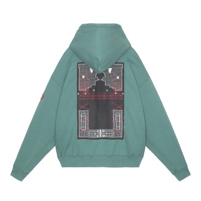 画像2: C.E (WASHED DISTRICT PATCH HEAVY HOODY) GREEN