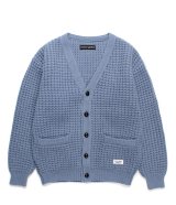 WACKO MARIA (WAFFLE KNIT CARDIGAN) BLUE