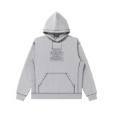 BLACK EYE PATCH (OG LABEL OUTLINE EMBROIDERED HOODIE) H.GRAY