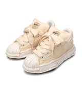 Maison MIHARA YASUHIRO ("BLAKEY" PUFFER OG SOLE CANVAS GARMENT DYED LOW-TOP SNEAKER) WHITE