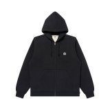 BLACK EYE PATCH (SMALL OG THERMAL ZIP HOODIE) BLACK