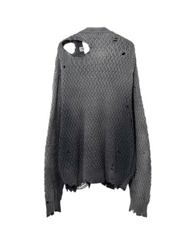 画像2: Maison MIHARA YASUHIRO (Sun Faded Like Knit Cardigan) BLACK