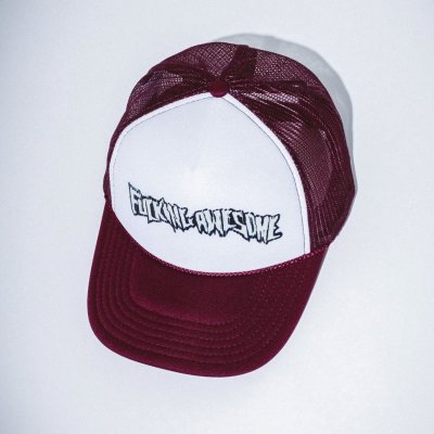 画像1: FUCKING AWESOME (Scanner Warp Stamp Trucker Hat) MAROON