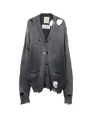 画像1: Maison MIHARA YASUHIRO (Sun Faded Like Knit Cardigan) BLACK