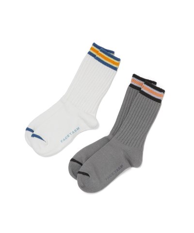 画像1: FACETASM (RIB SOCKS) WHT-GRAY