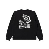 BLACK EYE PATCH (RIPPED APART OG LABEL CREW SWEAT) BLACK