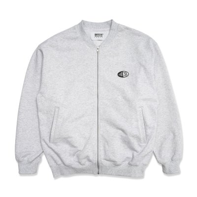 画像1: HOMBRE NINO (ZIP UP CREW NECK "RUBBER LOGO") GRAY