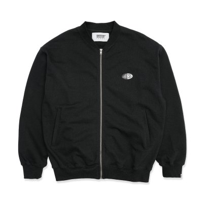 画像1: HOMBRE NINO (ZIP UP CREW NECK "RUBBER LOGO") BLACK