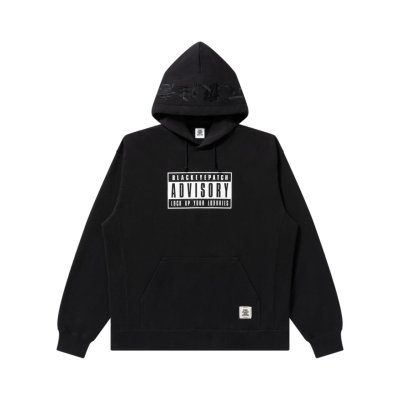 画像1: BLACK EYE PATCH (ADVISORY LABEL HOODIE) BLACK