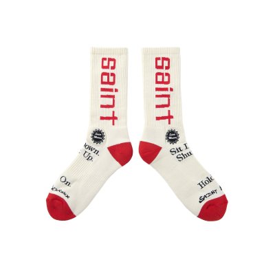 画像1: SAINT Mxxxxxx (SIT DOWN SOCKS) ECRU