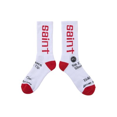 画像1: SAINT Mxxxxxx (SIT DOWN SOCKS) WHITE