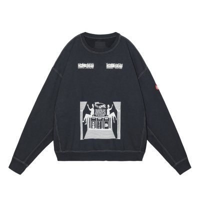 画像1: C.E (OVERDYE MD MACHINES CREW NECK) BLACK