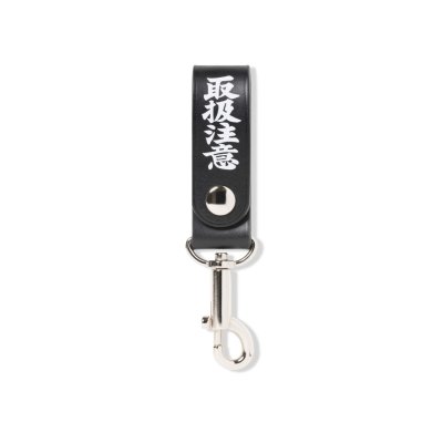 画像1: BLACK EYE PATCH (HWC LEATHER HOOP KEYCHAIN) BLACK