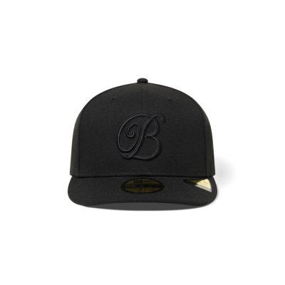 画像1: BLACK EYE PATCH (B EMBLEM PRE CURVED NEW ERA CAP) BLACK