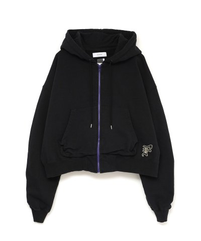 画像1: FACETASM (CROPPED ZIP-UP HOODIE) BLACK