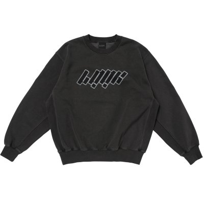 画像1: LQQK STUDIO (WASHED FLEECE CREWNECK) BLACK